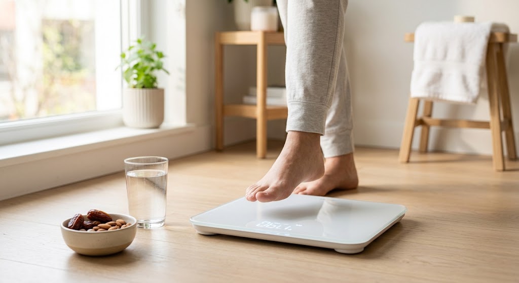 Water retention vs fat gain on the scale comparison illustration
