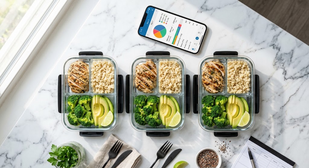 Macros for weight loss meal preparation concept